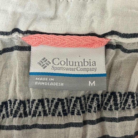 Columbia Striped Henley Tunic Blouse M Nautical Preppy Camping M Outdoor Womens - Picture 7 of 8